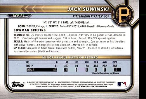 2022 סיכויי כרום של באומן BCP-84 ג'ק סוווינסקי הראשון באומן פיטסבורג פיראטים MLB כרטיס מסחר בייסבול
