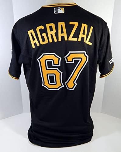 2019 שודדי פיטסבורג דריו אגרזאל 67 משחק הונפק קופה משומשת ג'רזי שחור 150 - משחק משומש גופיות MLB
