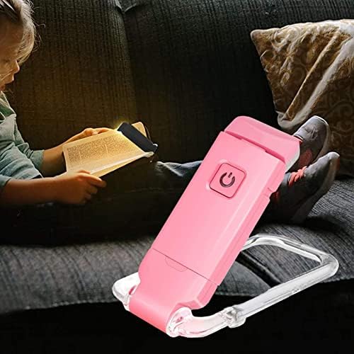 Ｋｌｋｃｍｓ USB נטען לקריאה במיטה, קליפ נייד קריאה אור, קומפקטי, מושלם לאוהבי ספרים, ילדים, ורוד