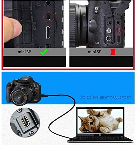 החלפת כבל USB 8pin העברת מצלמה העברת נתונים סנכרון טעינה תואם למצלמות דיגיטליות של סמסונג פוג'י finepix