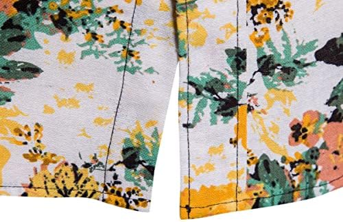 חולצת פרחים של קשיקה לגברים של Kissqiqi חולצת פרחים עם שרוול ארוך ומכנסיים מתאימים להוואי מזדמנים