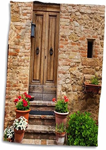דלת בית ורד 3D ופרחים-פיינזה-טוסקנה-איטליה-EU16 TEG0360-TERRY מגבת מגבת, 15 X 22