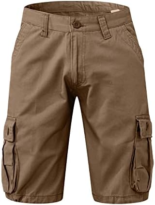 מכנסי מטען לגברים מקצרים חיצוניים מכנסיים מזדמנים רופפים מכנסיים קצרים בצבע אחיד לכיס לגברים