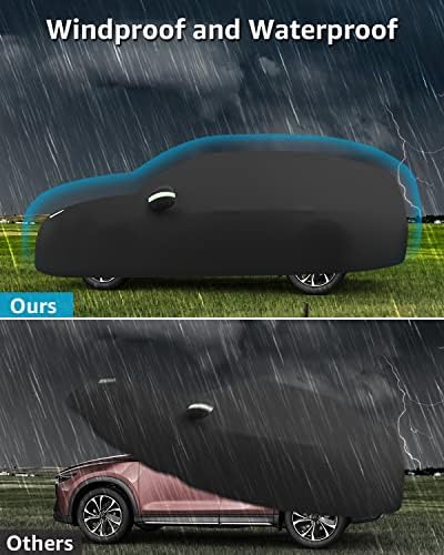 כיסוי מכוניות פרו-אדני תואם ל- Mazda CX5 2013-2023 6 שכבות אטום לרוח כל מזג האוויר אטום מים גשם UV אבק
