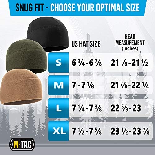 M -TAC FLEECE WATTE CAP - כובע כפה טקטי צבאי כובע גולגולת חורפית