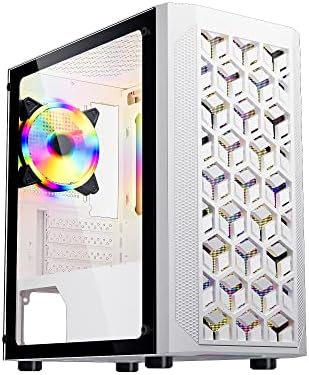 מארז מחשב מיקרו-אטקס, מארז מחשב מותקן מראש 4 על שבעה מאווררים צבעוניים לוח צד זכוכית מחוסמת & מגבר;