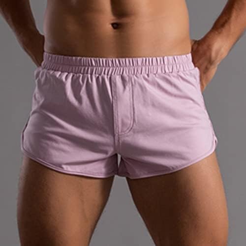 מכנסי בוקסר BMISEGM לגברים אורזים גברים בקיץ מכנסי כותנה בצבע אחיד