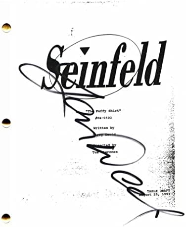 לארי דייוויד חתם על חתימה סיינפלד החולצה הנפוחה תסריט בפרק מלא - נדיר מאוד בכיכובו של ג'רי סיינפלד,