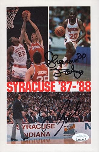 שרמן דאגלס+בוהיים חתום על 1987-88 מדריך תקשורת כדורסל סירקוזה JSA - כדורסל חתימה
