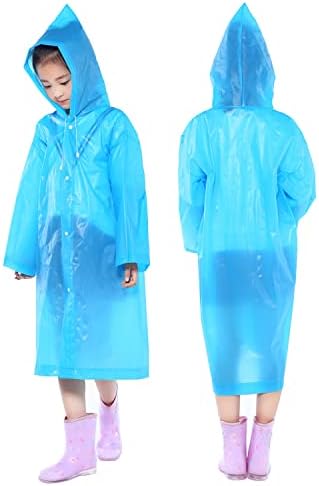 דוביד 2 חבילות פונצ'ו לילדים לשימוש חוזר של מעיל גשם גשם אטום למים פונצ'ו במשך 6-12 בנות בנות בנים קמפינג