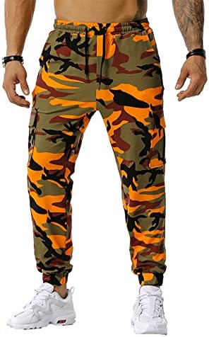 מכנסיים של מכנסיים של ymosrh אופנה טלאים לגברים הסוואה מכנסי ריצה