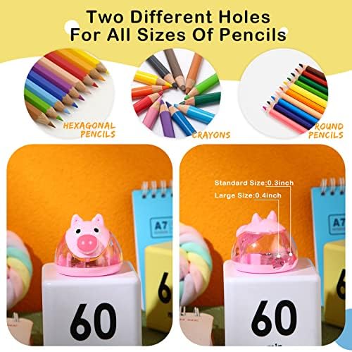 סט של 27 קריקטורה בעלי החיים עיפרון מחדדי לילדים חמוד שני חורים פלסטיק בצבע מחדד ידני כף יד קטן קומפקטי