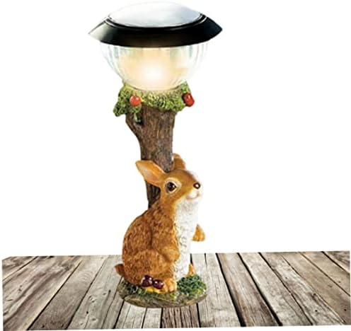 פסלי ארנב שרף קוקופה אורות סולאריים קישוט גן סולארי אור לפטיו מדשאה חצר מרפסת קישוטי גן בריכה