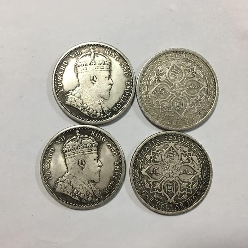 1904 אדוארד VII אוסף דולרי כסף יואן אחד יואן עתיק נחושת ישנה וכסף מטבעות זיכרון מטבעות מטבעות מטבעות