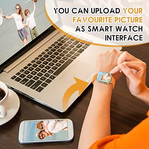 W@Nyou Smart Watch עם אוזניים, 1.96 שעון חכם לאנדרואיד/iOS, שעונים לגברים נשים IP67 גשש כושר אטום למים