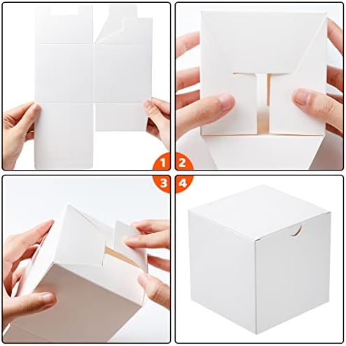 ג 'ויין 36 יחידות קופסת מתנה מנייר לבן לחג המולד עם מכסים, אריזת מתנה אריזת כיכר 4 איקס 4 איקס 4 לחתונה,
