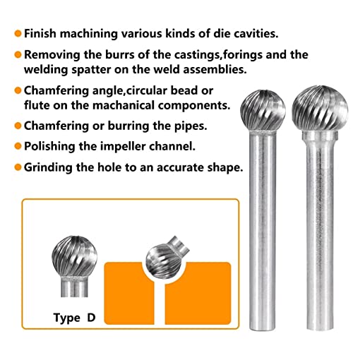 Tungsten Carbide Burr Bit Instraving 6 ממ שקית קבצי סיבוב חתוכים יחיד לכלי עיבוד מתכת 1 pcs