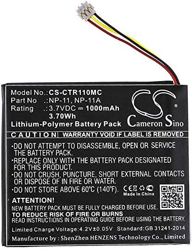 סוללה להחלפה של 1000mAh עבור Casio Tr Mini, Casio TR-M11