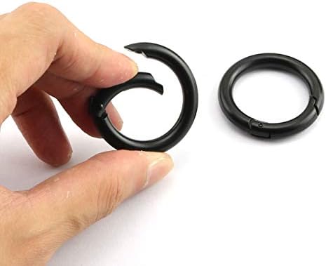 JCBIZ 6 יחידות סגסוגת O אבזם טבעת חומרת קישוט בדרגה גבוהה חומרה אלקטרופורטית קפיץ הצמד 25 ממ שחור
