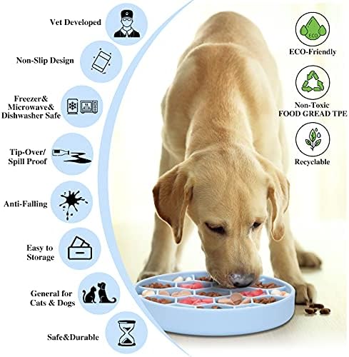 2 מארז סיליקון איטי מזין כלב קערות גזע גדול / בינוני בגודל כלב / גזע קטן-כלב מזון קערות/כלב מנות / כלב