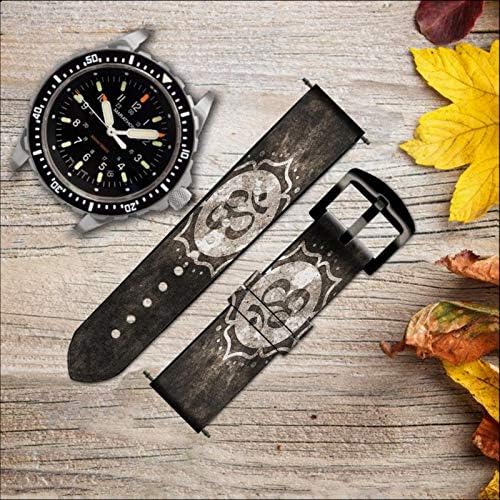 CA0497 יוגה נמסטה OM סמל עור וסיליקון רצועת רצועת שעונים חכמה עבור שעון כף היד SmartWatch Smart Watch
