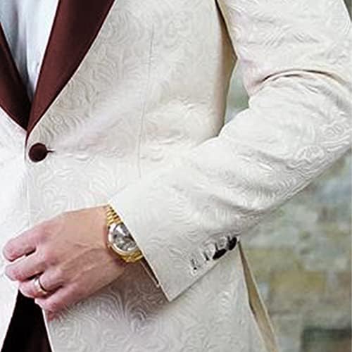 חליפה לגברים פרחוני בלייזר ז'קטים מזדמנים לגברים Jacquard Tuxedos Coat