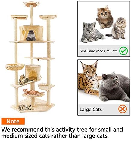 80 & 34; מוצק חמוד סיסל חבל קטיפה חתול לטפס עץ חתול מגדל שחור-חיות מחמד צעצוע לגורים, חתולים וחיות