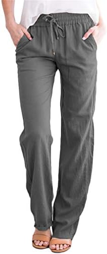 Andongnywell בצבע אחיד של נשים מכנסי טרנינג אתלטי טרקלין יוגה מכנסי רגל רחבים רצים פעילים עם מכנסי כיסים