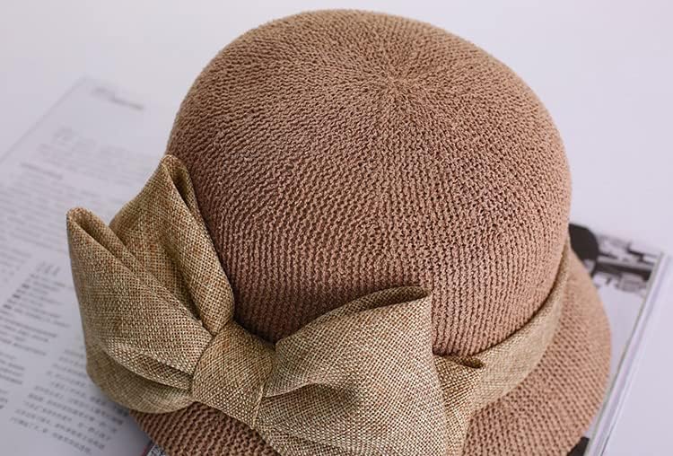 נשים Straw Cloche Sun Hat