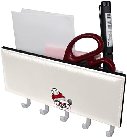 חג המולד פינגווין דואר מחזיק ארגונית ומפתח ווי פו קדמי, עצמי דבק מפתח מתלה עם 5 ווים מושלם עבור כניסה,
