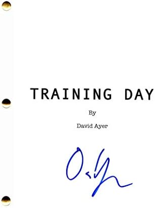 דייוויד אייר חתם חתימה - תסריט סרטים מלא של יום האימונים - דנזל וושינגטון, איתן הוק, בהיר, חולית התאבדות,