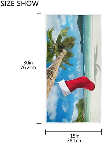 N/ A מגבות יד סופגות - גרב חג המולד על עץ הדקל מגבות רכות מגבות דקורטיביות מגבות לחדר אמבטיה, מטבח,