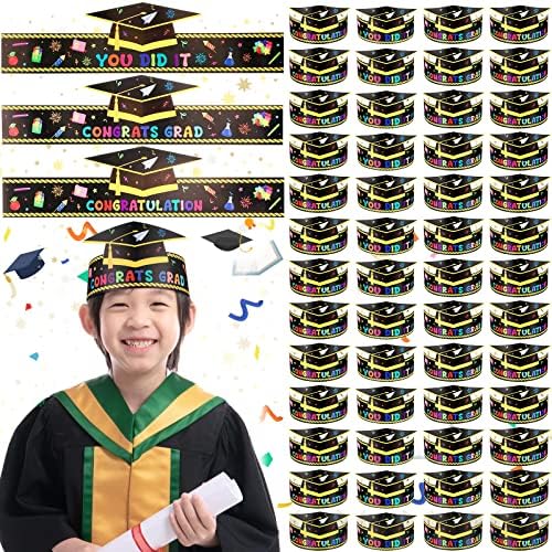 240 חתיכות לגיל הרך כובעי נייר סיום כתרים לילדים כובעי נייר מתכווננים לגן לגן טקס טקס סטודנטים מברכת