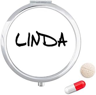 מיוחד כתב יד אנגלית שם לינדה גלולת מקרה כיס רפואת אחסון תיבת מיכל מתקן