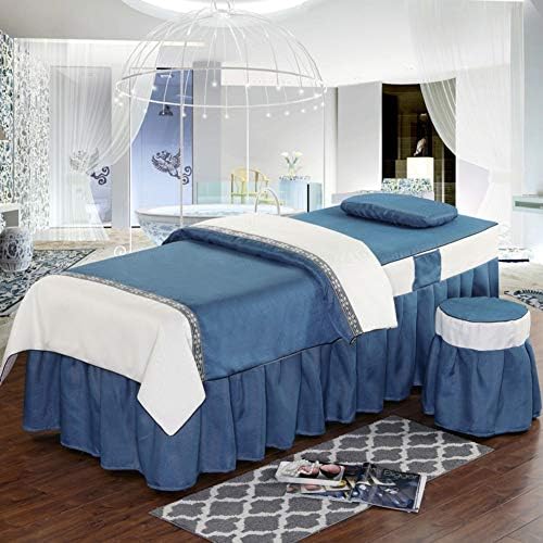 גיליון שולחן עיסוי פשוט 4 יח ', תפור כיסוי מיטת יופי כותנה רכה עיסוי טבעי סלון סלון מיטת מיטת מיטות
