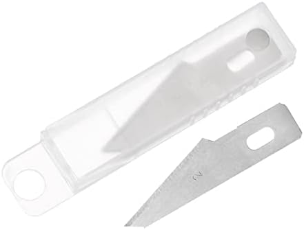 UXCell 50 pcs 41.5x24.3 ממ להבי סכין מלאכה, להבי תחביב מהיר פלדה להביי להחלפת להבים כלים גילוף עם מארז