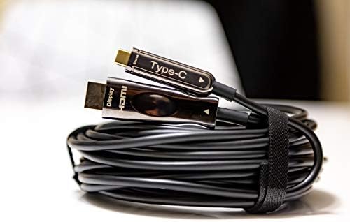 סיבים פקרובניים אופטיים USB Type -C לכבל HDMI - 4K 60 הרץ, תואם 3 תואם, ארוך