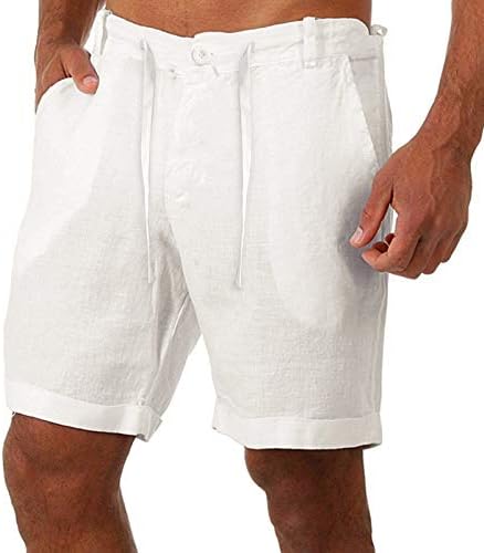 מכנסיים קצרים לגברים מקצרים כותנה כותנה כותנה מכנסיים מזדמנים כפתורי שרוך כיסי המותניים מכנסיים קצרים