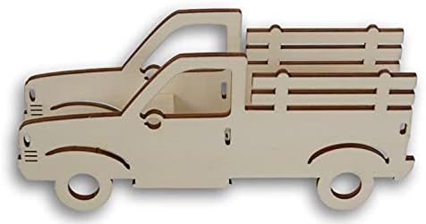 כיכר בעלי מלאכה משאית עץ לא גמורה שלט 3-7 אינץ 'אורך על 1.5 אינץ' רוחב, בינוני