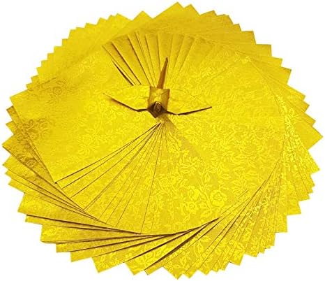 100 גיליונות נייר אוריגמי חבילת נייר מנופי נייר אוריגמי זהב 6x6 אינץ 'לנייר מתקפל, מנופי אוריגמי, קישוט