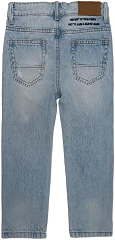 ג 'ינס בנים חלל מגניב לילדים, גומייה בתוך מכנסי ג' ינס קו ישר קרוע