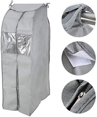 קבילוקאנטי - אחסון מגן מעילי בגד תיק כתף מעילי חלונות ברור מתלה אפור ביתי לשימוש חוזר חליפת בגדים מתקפל