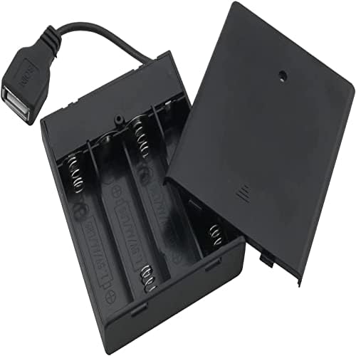 AIMPGSTL 2PCS 4AA מחזיק סוללה USB שקע נקבה 4 חריצים AA תיבת סוללה תיבת נמל USB תיבת הסוללה של אספקת