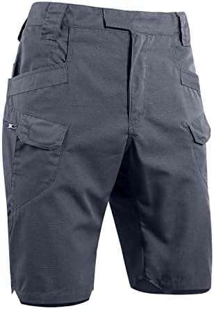 מכנסיים קצרים צבאיים של Wenkomg1 גברים מרובי כיסים רטרו סגנון רטרו גזעים מכנסיים קצרים של מטען לבוש