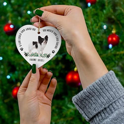 שם מותאם אישית פפילון כלב שחור לבן כלב לבן 2023 קישוטים לעץ חג המולד - אם האהבה הייתה יכולה להציל אותך