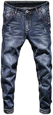 ג 'ינס סקיני ארוך נמתח בכושר דק לגברים למתוח נוחות מכנסיים מכנסי ג' ינס עם רגל ישרה