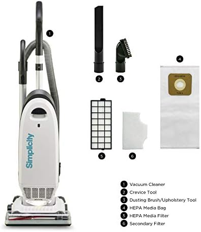 Allergy vacuum Vacuum for שטיח ועץ קשה על ידי פשטות, שואב אבק רב -פני השטח עם פילטר ותיק HEPA מוסמך,