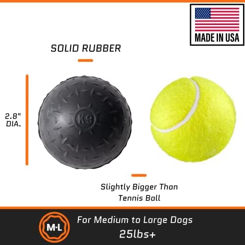 כדור כלב מוצק עמיד במיוחד - ערבות להחלפה לכל החיים - אישור אגרסיבי אגרסיבי - תוצרת ארהב - כלבים בינוניים/גדולים