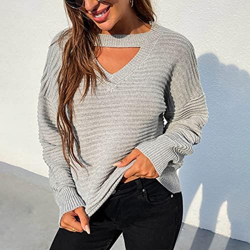 סוודרים לנשים שרוול ארוך חום סרוג סרוג חולצות פשוטות נוחות לנשים לבוש