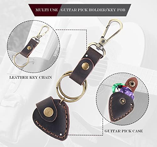 שרשרת מפתחות Fasjosma עם טבעת מפתח, מפתח עור בעבודת יד לנשים וגברים, מארגן מחזיק מפתחות עם מארז מחזיק